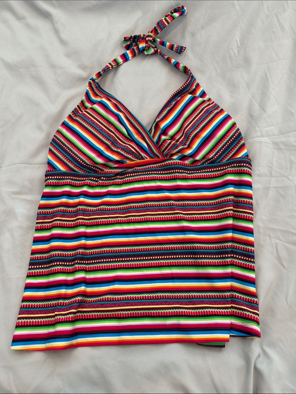 Mossimo Supply Co. Rainbow Striped Halter Tankini Top